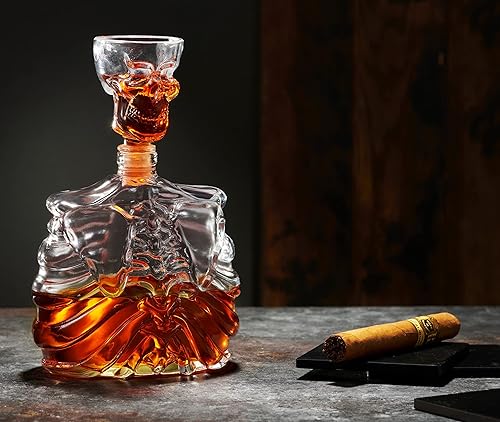 Miniatura 2 de Godinger Decantador de whisky, decantador de licor con 6 vasos de chupito, para whisky, cócteles, bourbon y vodka - Halloween