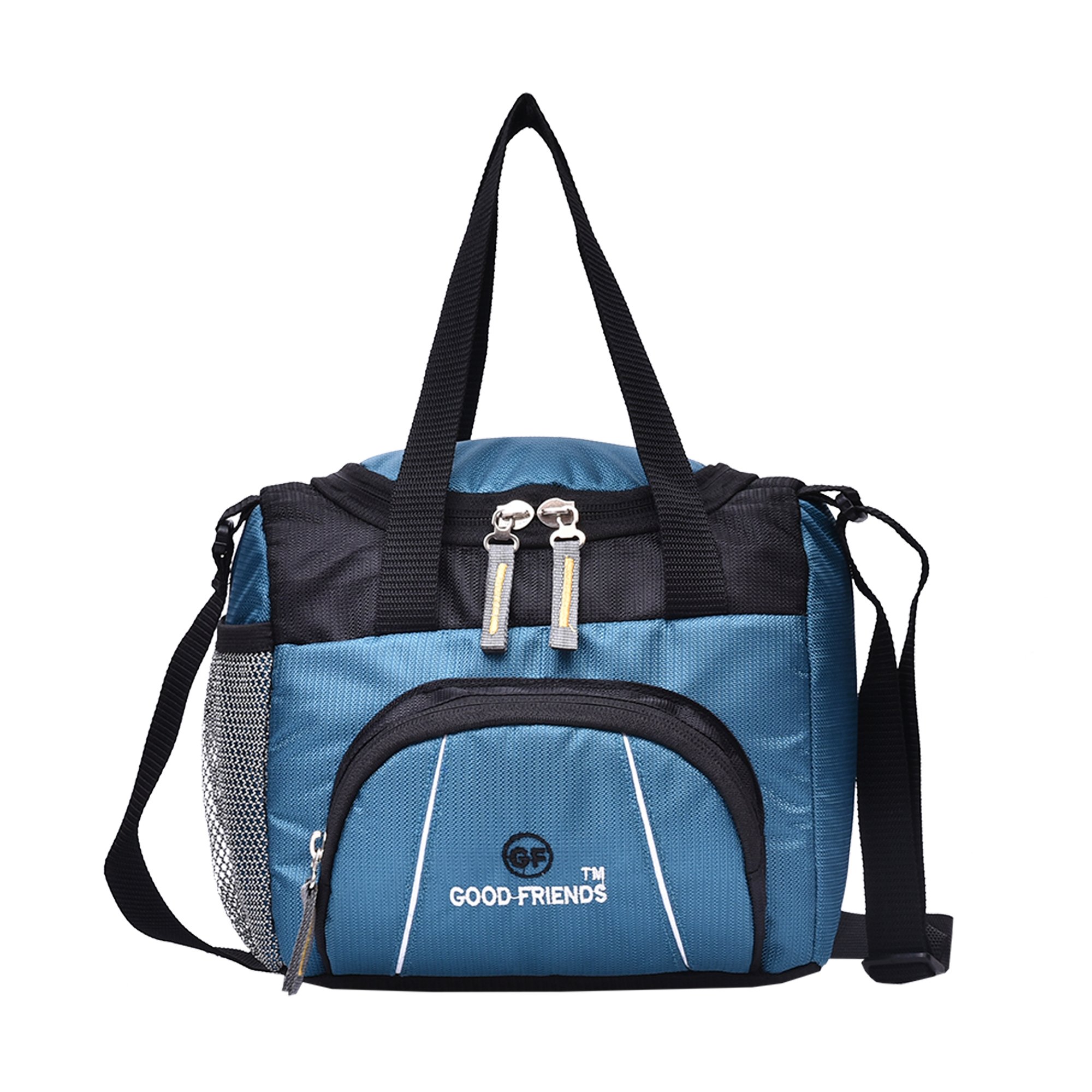 PETER INDIA Good Friends Polyester Lunch Bag,SkyBlue & Black