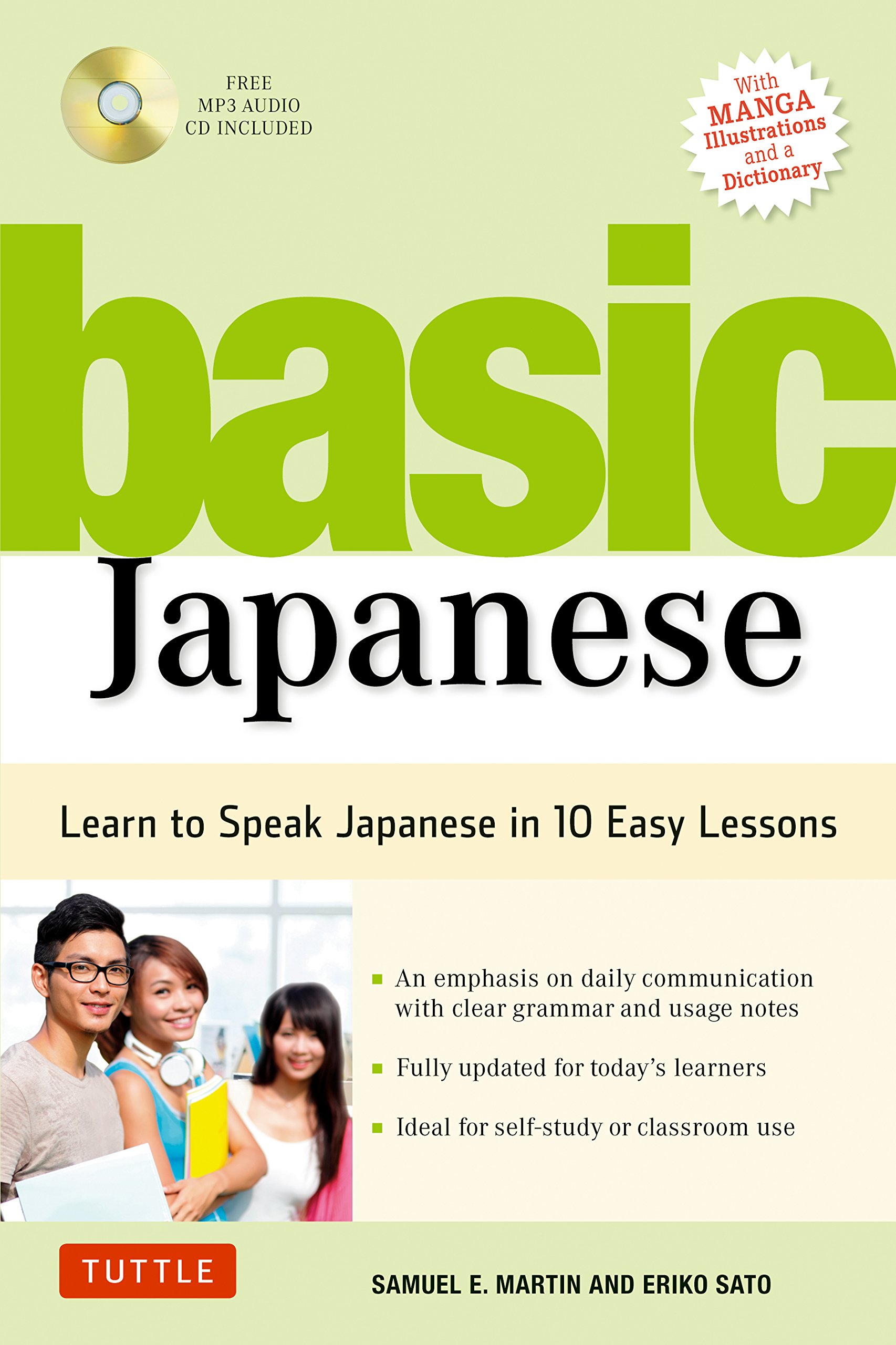 Tuttle Publishing Basic Japanese: Learn to Speak Japanese in 10 Easy Lessons (Fully Revised and Expanded with Manga Illustrations, Audio Downloads & Japanese Dictionary)