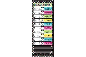 TCR20752 Chalkboard Brights 14 Pocket Daily Schedule Organizer