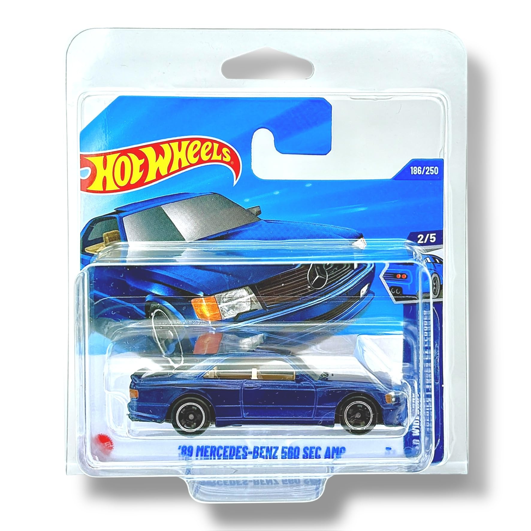 Hot Wheels '89 Mercedes-Benz 560 SEC AMG (Dark Metallic Blue) 2/5 Wild Widebody, 2025-186/250 (Short Card)