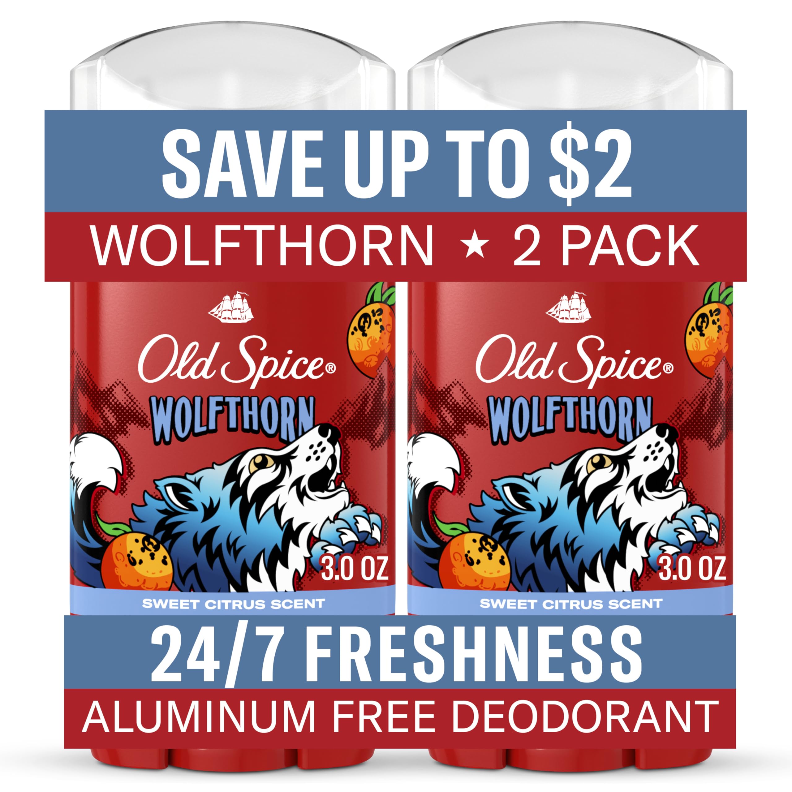 Old Spice Aluminum Free Deodorant for Men 24 7 Long-Lasting Freshness Scent Long Lasting Protection to Help Fight