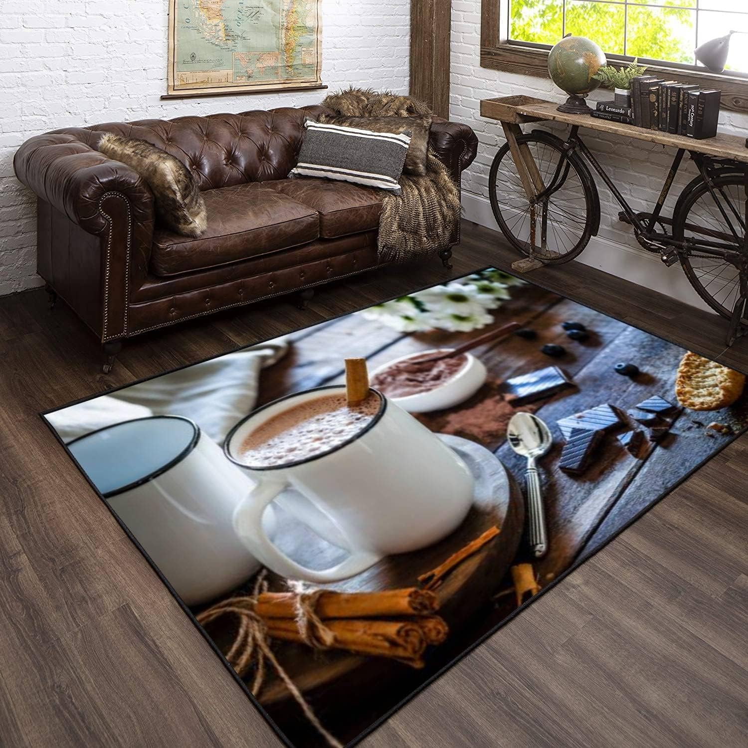 Tapis de Sol Café 3D Antidérapant : Sublimez Votre Balcon ou Cuisine en un Clin d'Œil
