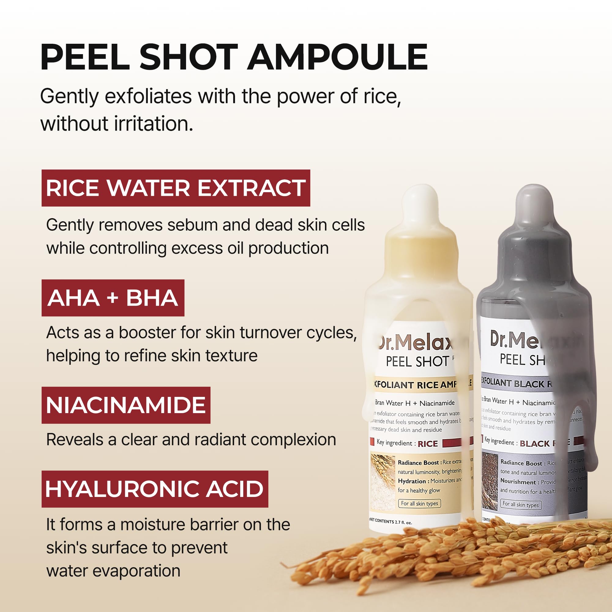 Dr.Melaxin peel shot care set black rice peeling white rice peel shot toner korean skin care cosmetics