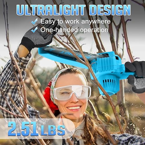 Miniatura 3 de Mini motosierra de 6 pulgadas, funciona con pilas, la mejor motosierra de mano pequeña inalámbrica con 2 baterías recargables, sierras de cadena de