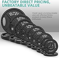 Vista 5 de Fitvids Olympic Cast Iron 2-Inch Weight Plates Including 6FT Olympic Barbell Bar & Safely Locks, Barbell Set (85 Lbs Plates + 6 FT Barbell Bar)