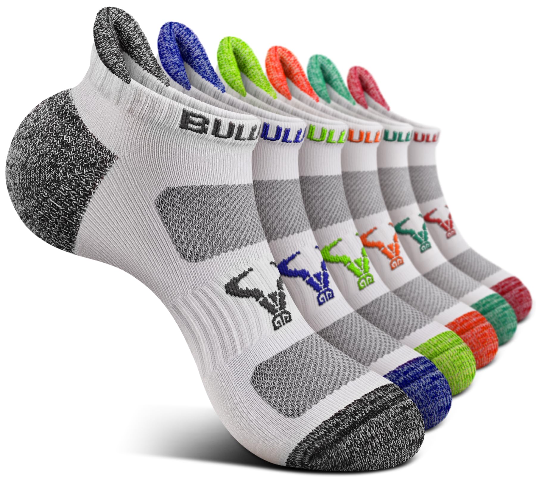 BULLIANT Women Athletic Ankle Running Socks Multi-Pack Cushioned No Show