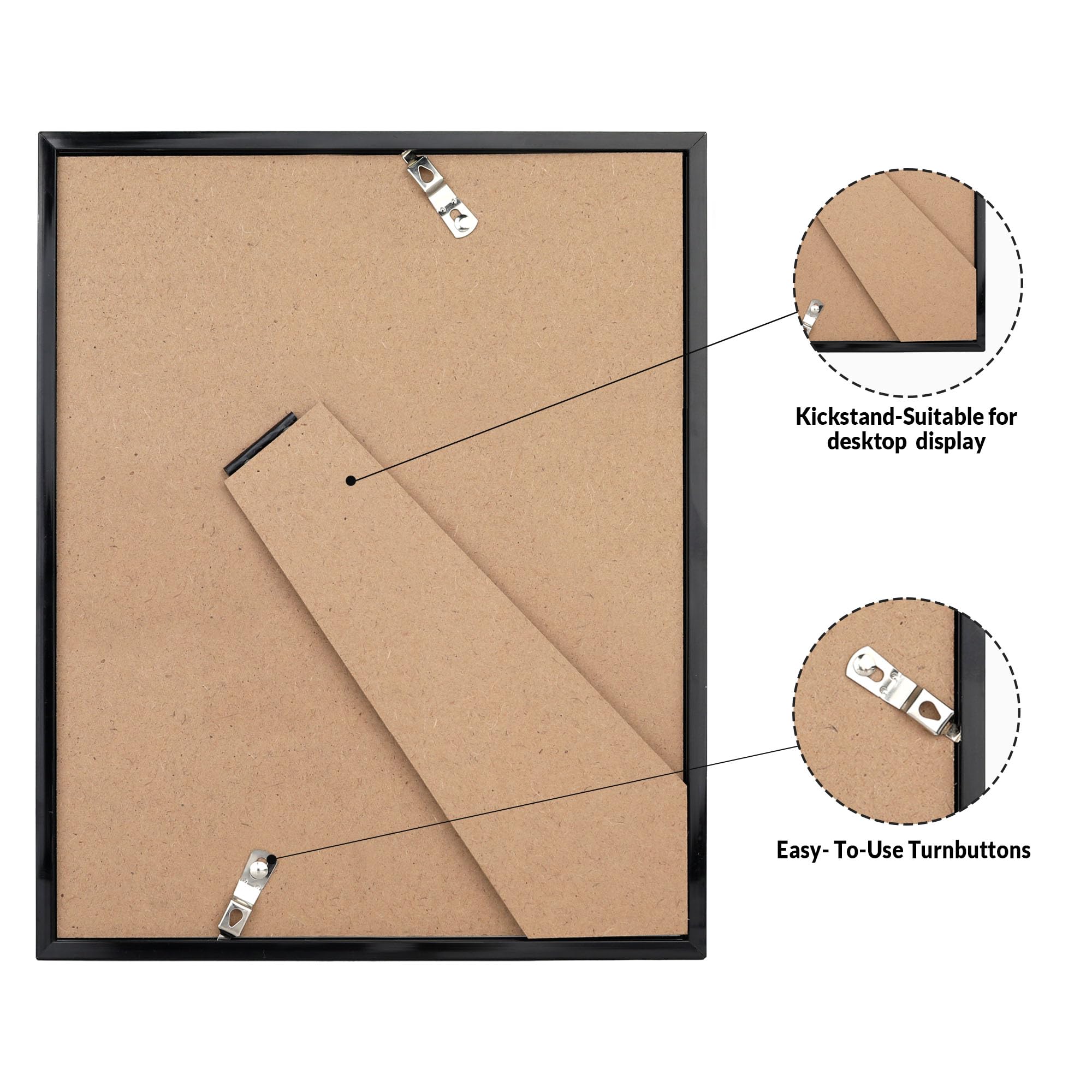 LaVie Home 2x3 Picture Frame, 2 x 3 Black Picture Frame with HD Plexiglas, 2 by 3 Display Frame 1 Pack, Classic Collection Product Image 4