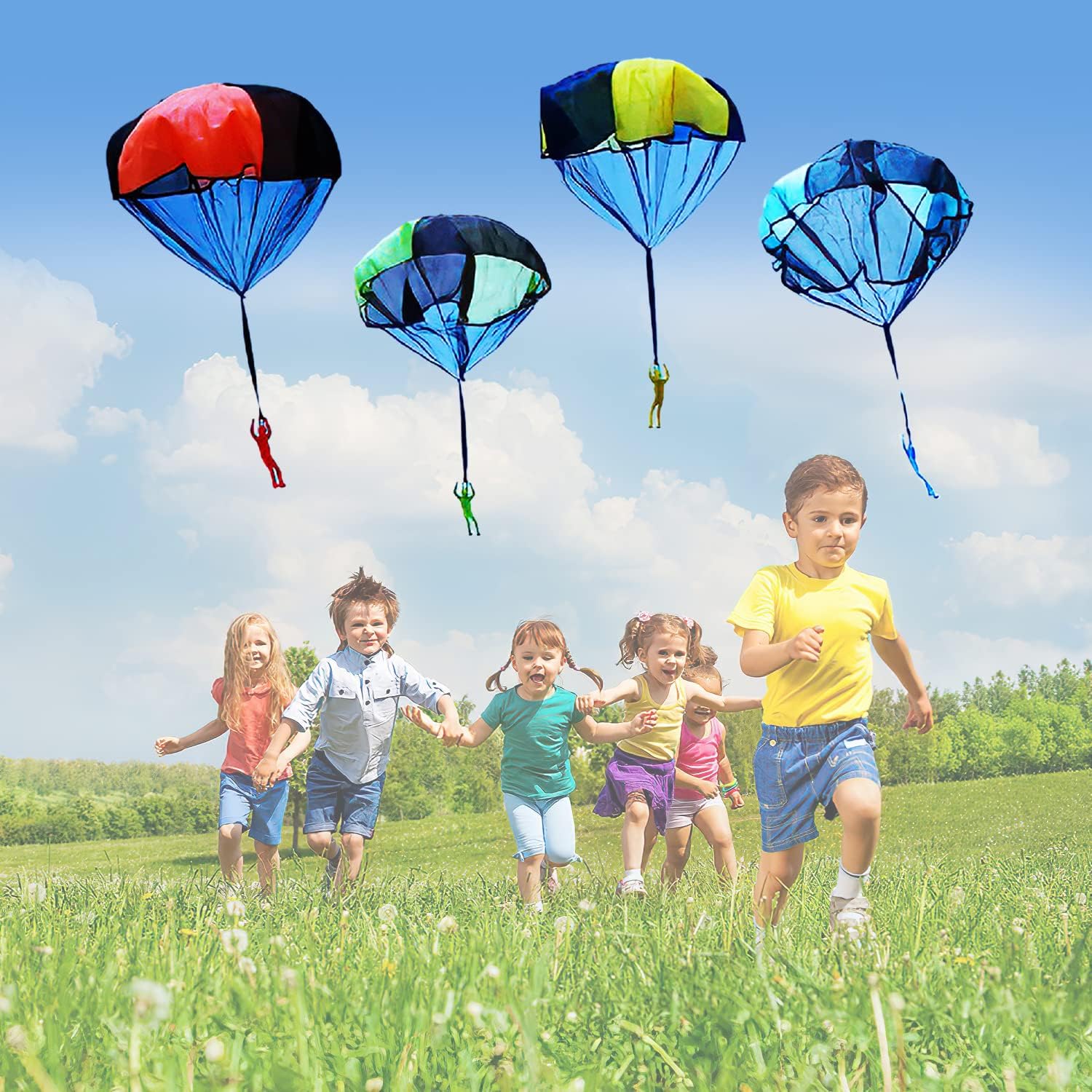 xwin sportseries PACK OF 4 Parachute Toy Set, Outdoor Hand Throw Toys