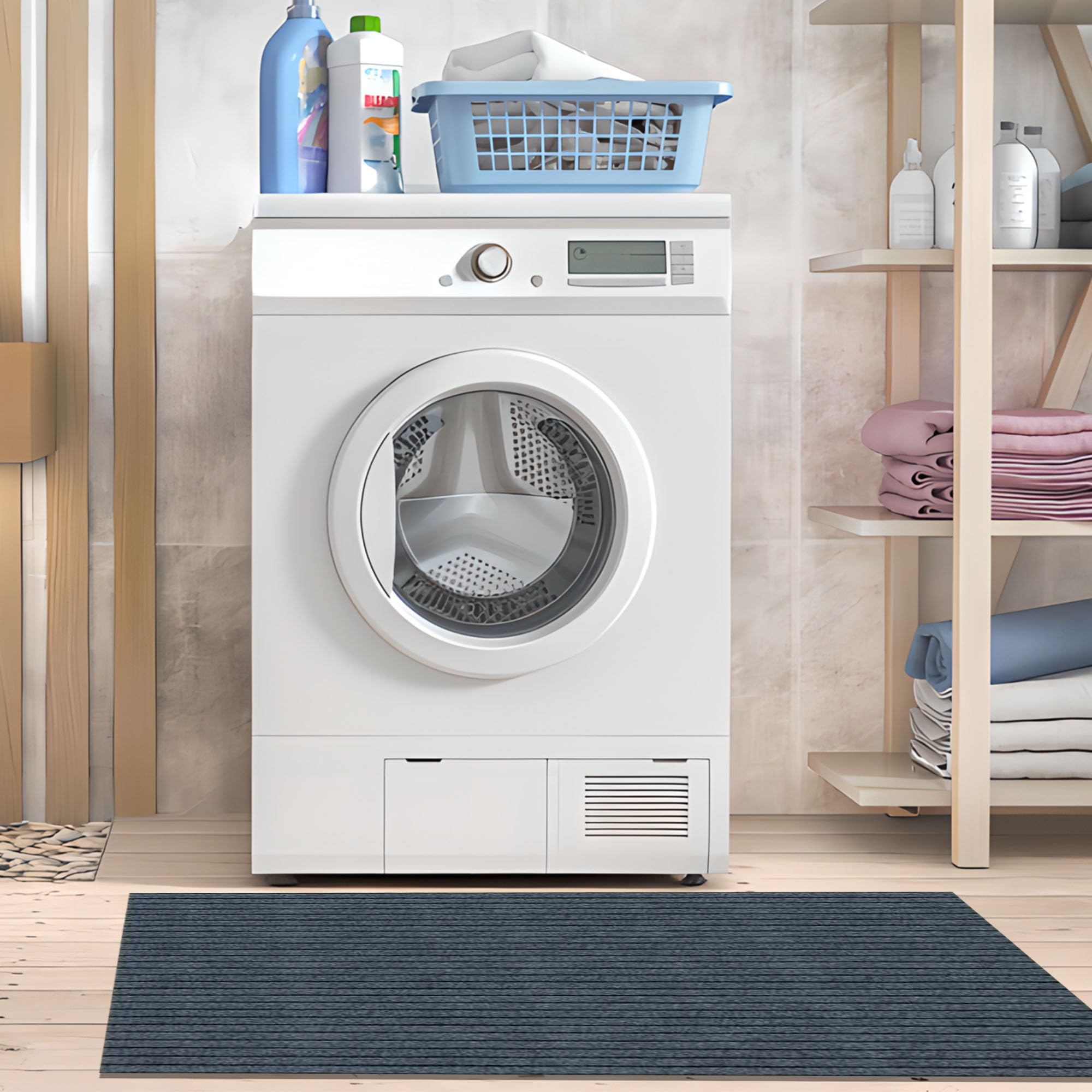 Tapis de porte absorbant gris pour éliminer les glissades et nettoyer facilement