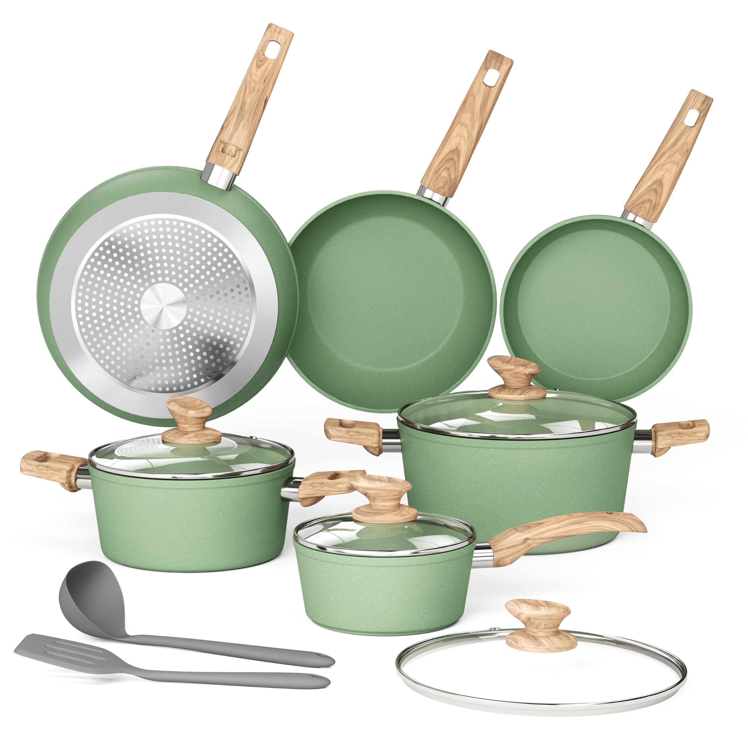 Kitchen Academy Topfset & Pfannenset Induktion 12-Teilig Sage Grün