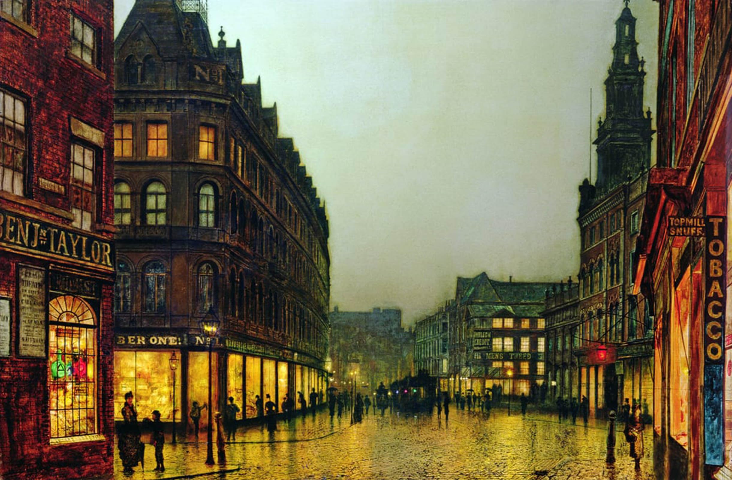 ARTXLXXBN Famous Print Painting Colorful Art Print Boar Lane Leeds Canvas Art Decorations for Home Decor 60x90cm