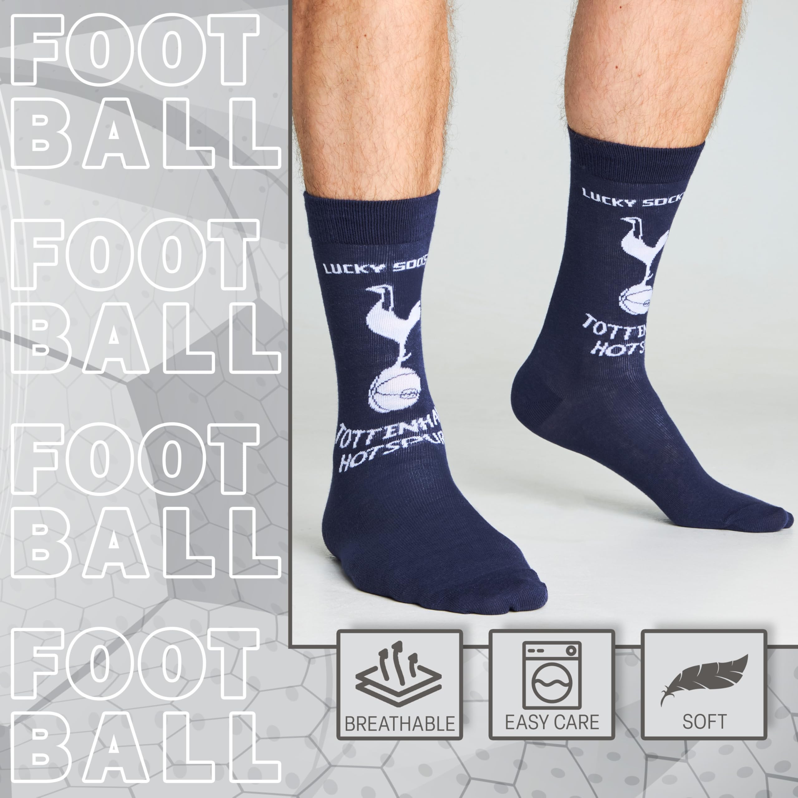 Tottenham Hotspur F.C. Socks for Men 4 Pack Breathable Socks Supporters' Gear - Spurs Gifts for Men, Multi, 7-11 - Image 3