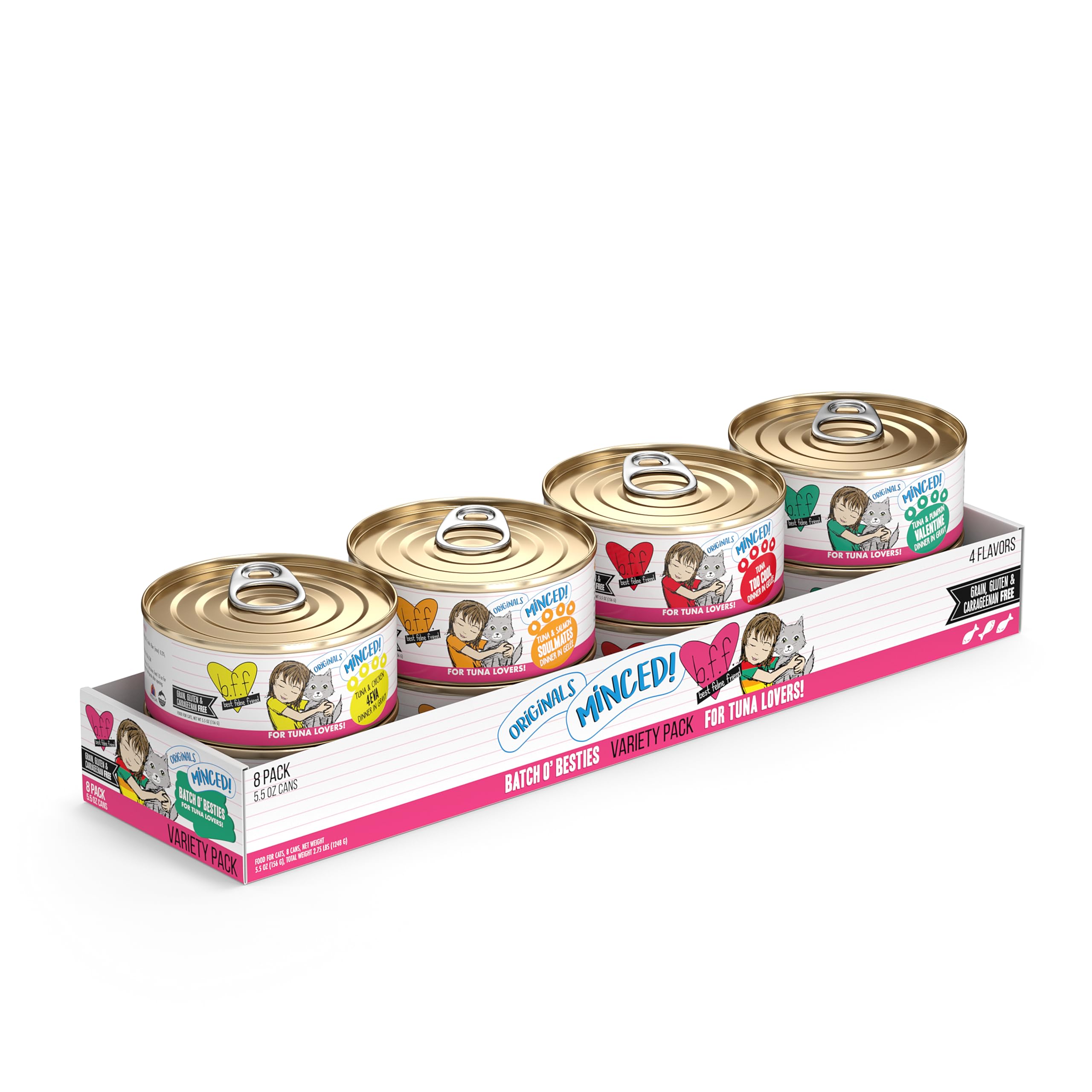 Best Feline Friend (B.F.F.) Can Variety Pack! Cat Food, 5.5oz Can (Pack of 8)