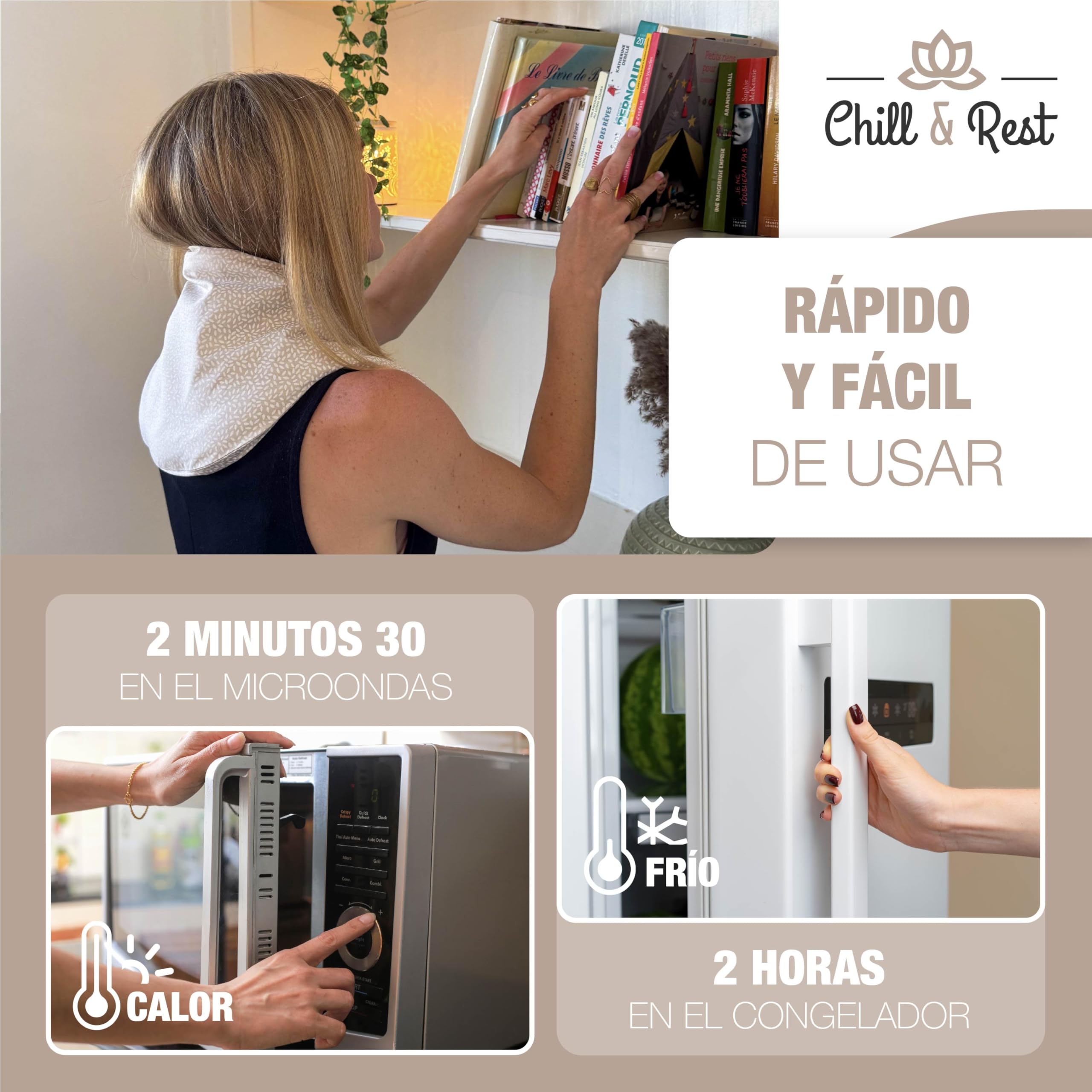 Saco de semillas para microondas Chill&Rest Naturelle Beige