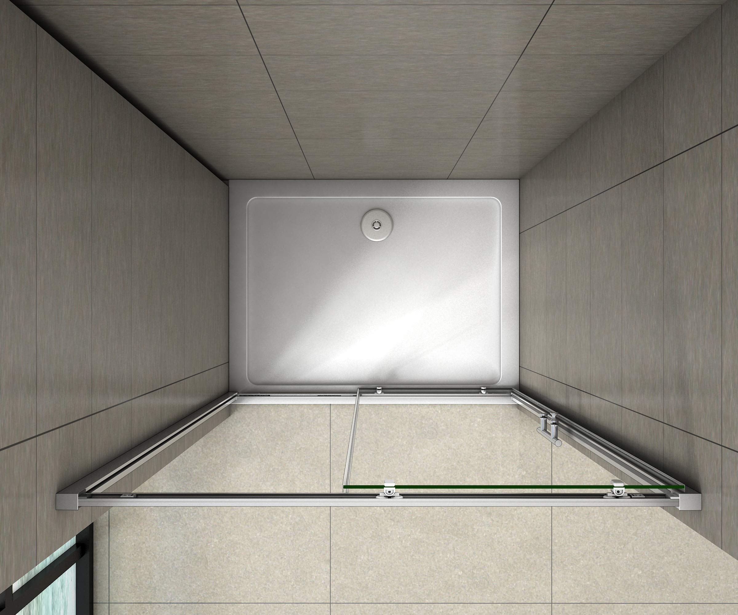Porte de douche coulissante 140x190cm en niche porte de douche AICA