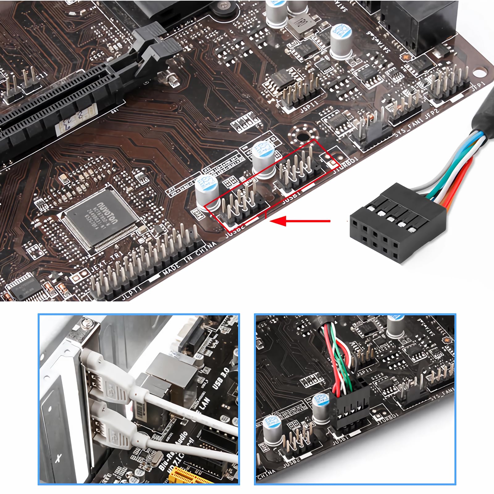 M30S USB Mainboard Adapter – 9-Pin Auf 2x USB-A Slotblech, 30 Cm, Für PC-Erweiterung