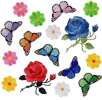 butterfly patch jeans