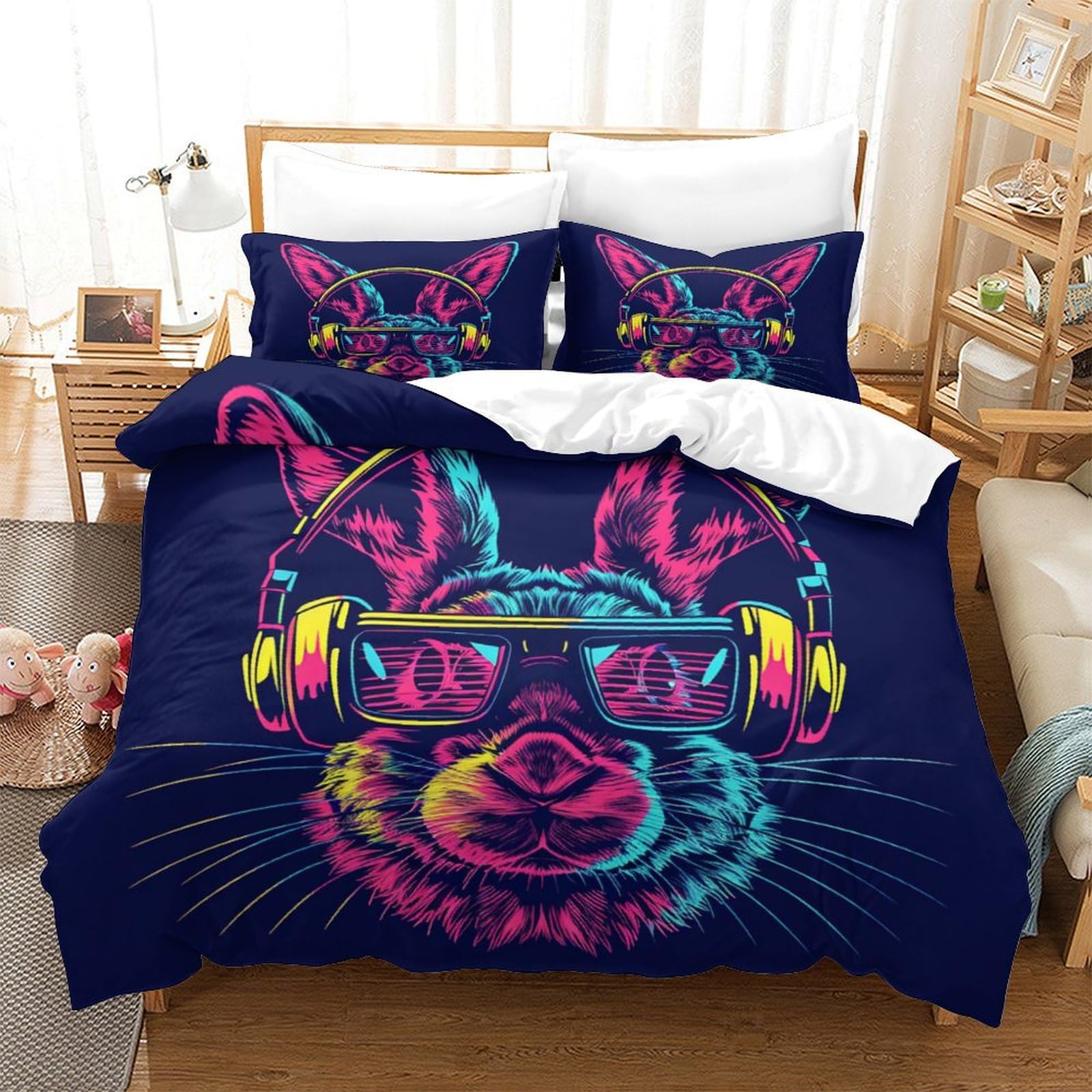 Housse de couette 260x220 cm lapin pour une chambre parentale cocooning