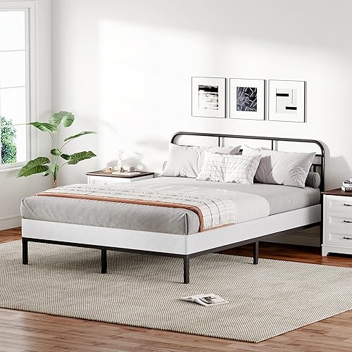 Miniatura 2 de Base de colchón inteligente de montaje rápido de 5 pulgadas, tamaño Queen, base de colchón de metal, marco de cama con marco de metal fuerte,
