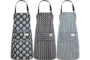 SATINIOR 3-Piece Waterproof Cleaning Aprons for Women with Adjustable Pockets