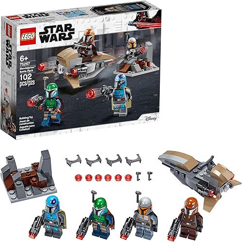 LEGO Star Wars Mandalorian Battle Pack 75267 Mandalorian Shock Troopers y Speeder Bike Kit de construcción; gran idea de regalo para cualquier fan
