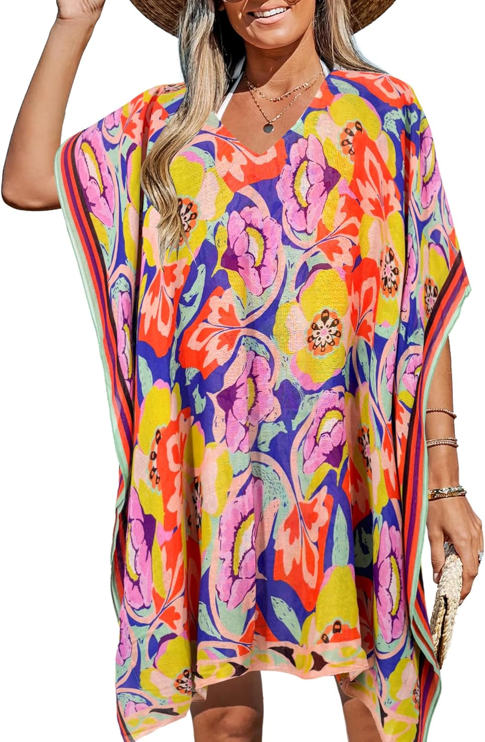 Breezy Lane Women's Beach Cover Up Swimsuit Coverups Kaftan for Bathing Suit Vacation Summer Resort Wear