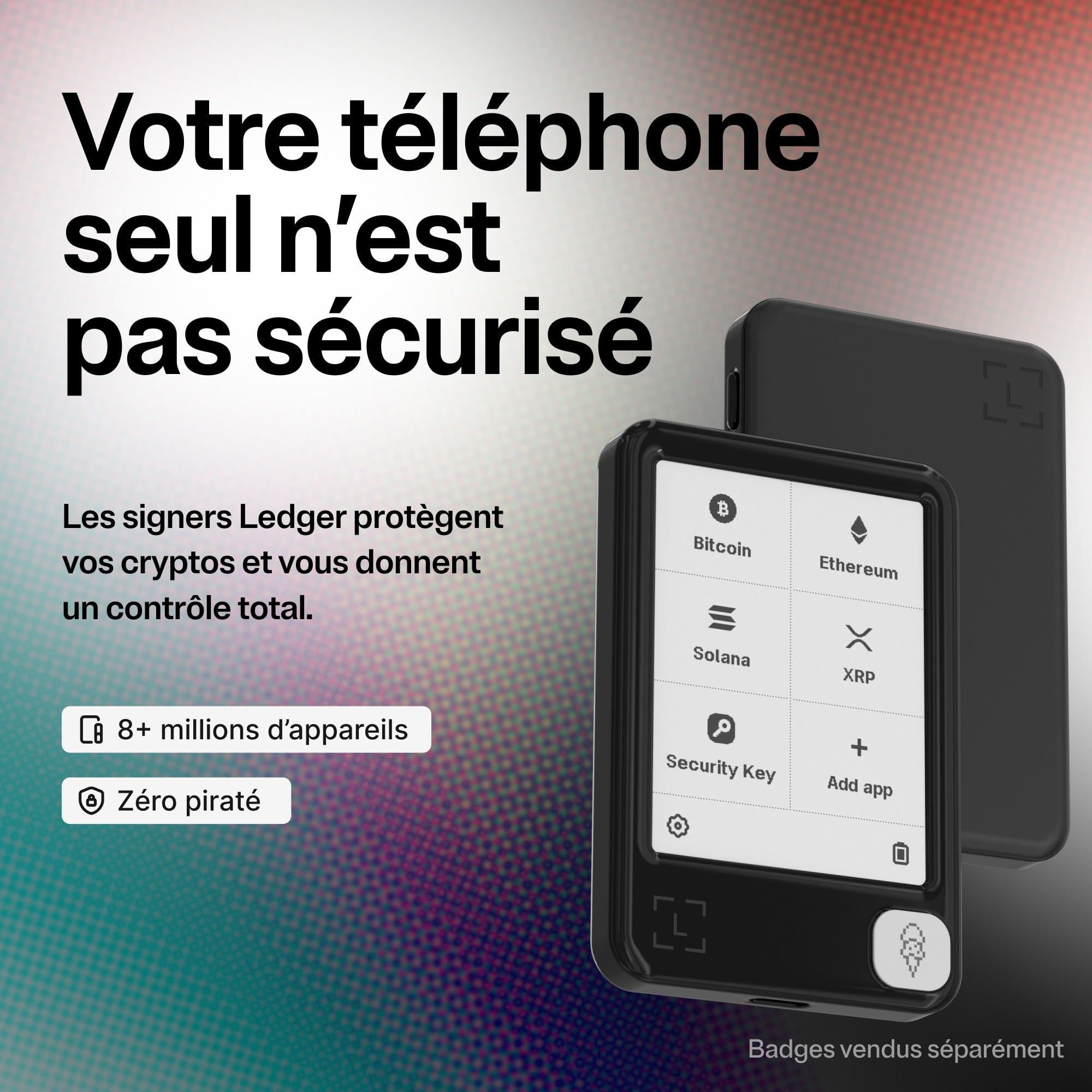 Ledger Nano Gen5 - Le Signer Crypto à écran Tactile, idéal pour débuter - Achetez et échangez des Actifs numériques en Toute sécurité Via l’app Ledger Wallet | Noir, facile à utiliser, personnalisable, écran tactile de 7,1 cm avec sauvegarde privée et pro