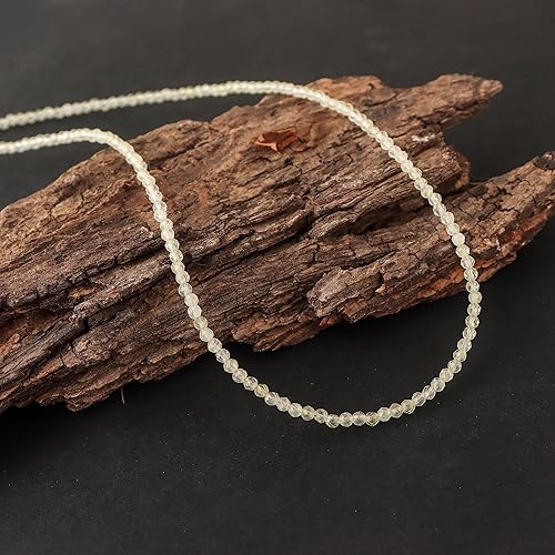 Vista 7 de Natural Smoky Quartz Gemstone Full Faceted Beads Crystals Dainty Necklace Jewelry Gift for Women, Birthstone, Healing Stones, 18 inch Stone