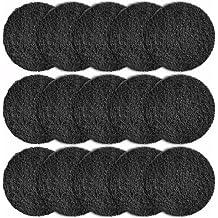 15 Pcs Activated Charcoal Cleaning Pads, Round, 17Cm X 0.5Cm, Reusable For Trash Can Odor Control