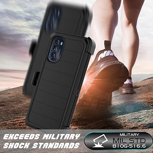 Miniatura 6 de Njjex Funda resistente para Moto G 5G 2022, para Motorola G 5G 2022 con funda de clip para cinturón, protector de pantalla integrado resistente a
