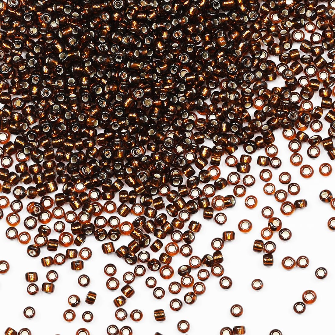 Bulk Seed Beads 110 Grams About 9800pcs, 2mm 12/0 Brown Glass Craft for Making Earrings Bracelets, Pendants