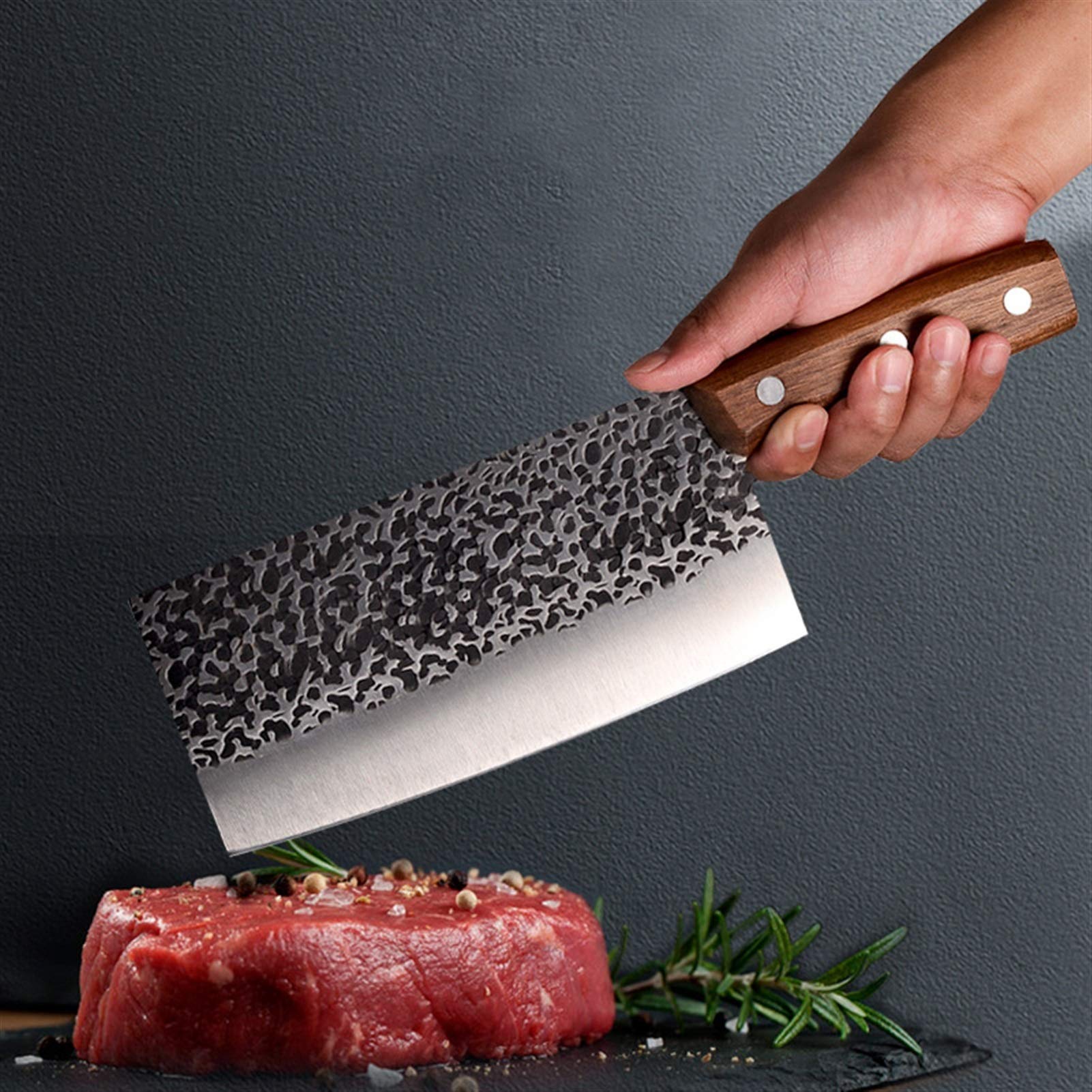 Couteaux de cuisine forgés Chef Boucher Couteau 7Cr17 440c Fait main en acier inoxydable à hautes couteaux à découper couteau