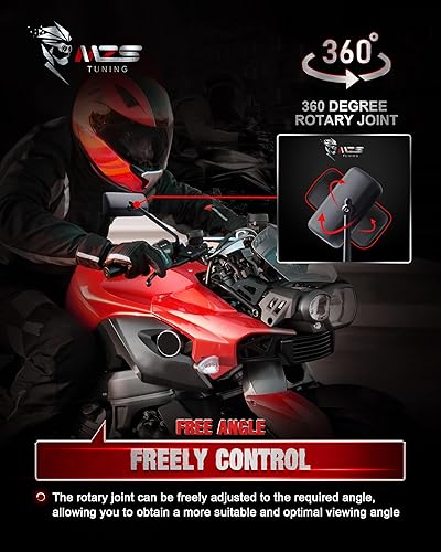 Miniatura 5 de Espejos rectangulares para motocicleta MZS, 10 mm 8 mm, espejo lateral de vista trasera ajustable para mini moto, manillar negro, universal,