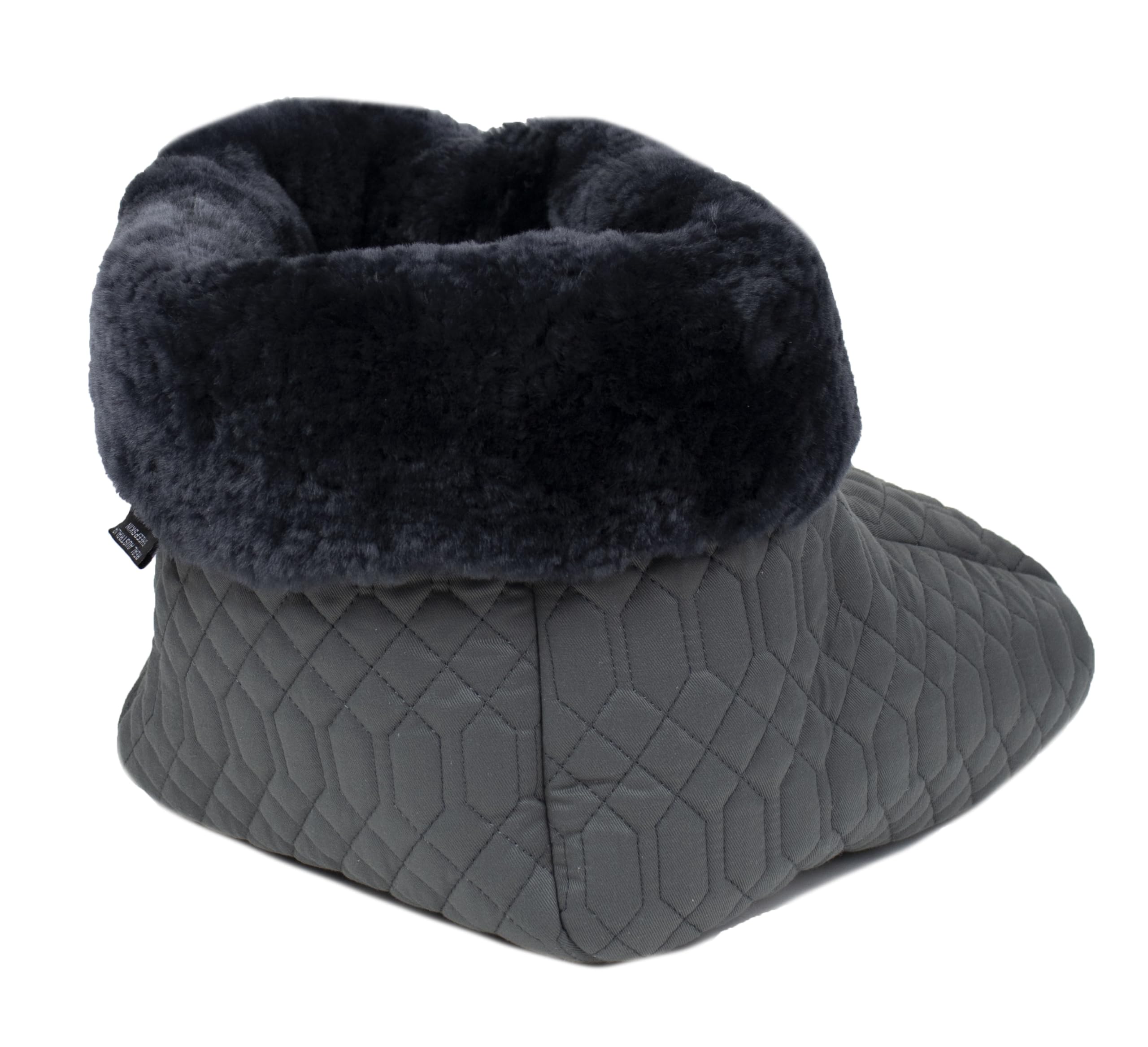 Fußsack Fußwärmer FUSA-NW-GRA-ANT Steppstoff mit echtem Merino Lammfell gefüttert 25mm silber-anthrazit