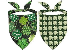 Reversible Lucky Grass Bandanas for Small Medium Large Dogs - St.Patrick's Day...