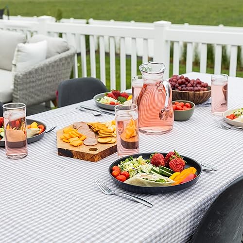 Miniatura 2 de Grow Forward Platos de paja de trigo prémium Juego de 8 platos de plástico duro reutilizables de 10 pulgadas Platos irrompibles y aptos para