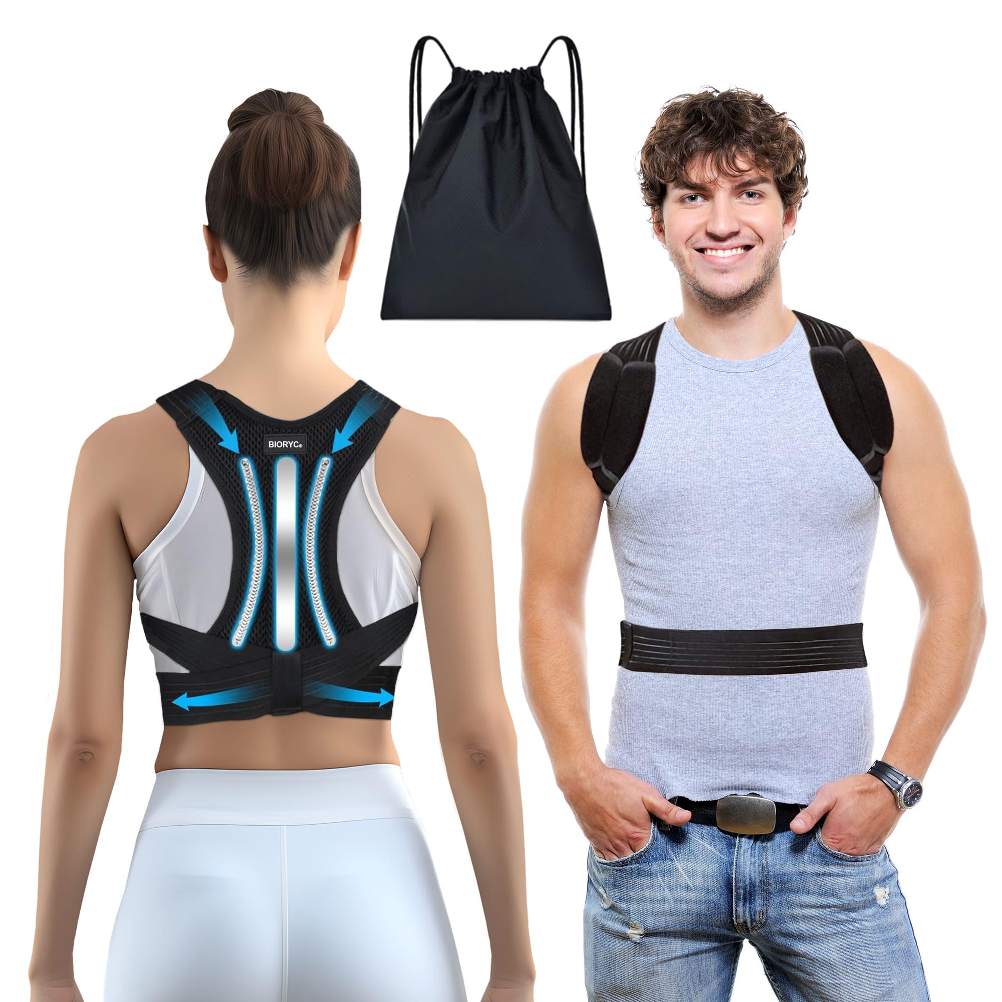 Correttore Posturale ZINUU 3 In 1 – Supporto Per Schiena E Spalle, Regolabile, Traspirante, Con Stecche In ABS, Per Alleviare Mal Di Schiena, Donna, Taglia 39-46 - 2