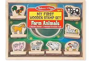 Melissa & Doug My First Wooden Stamp Set - Farm Animals