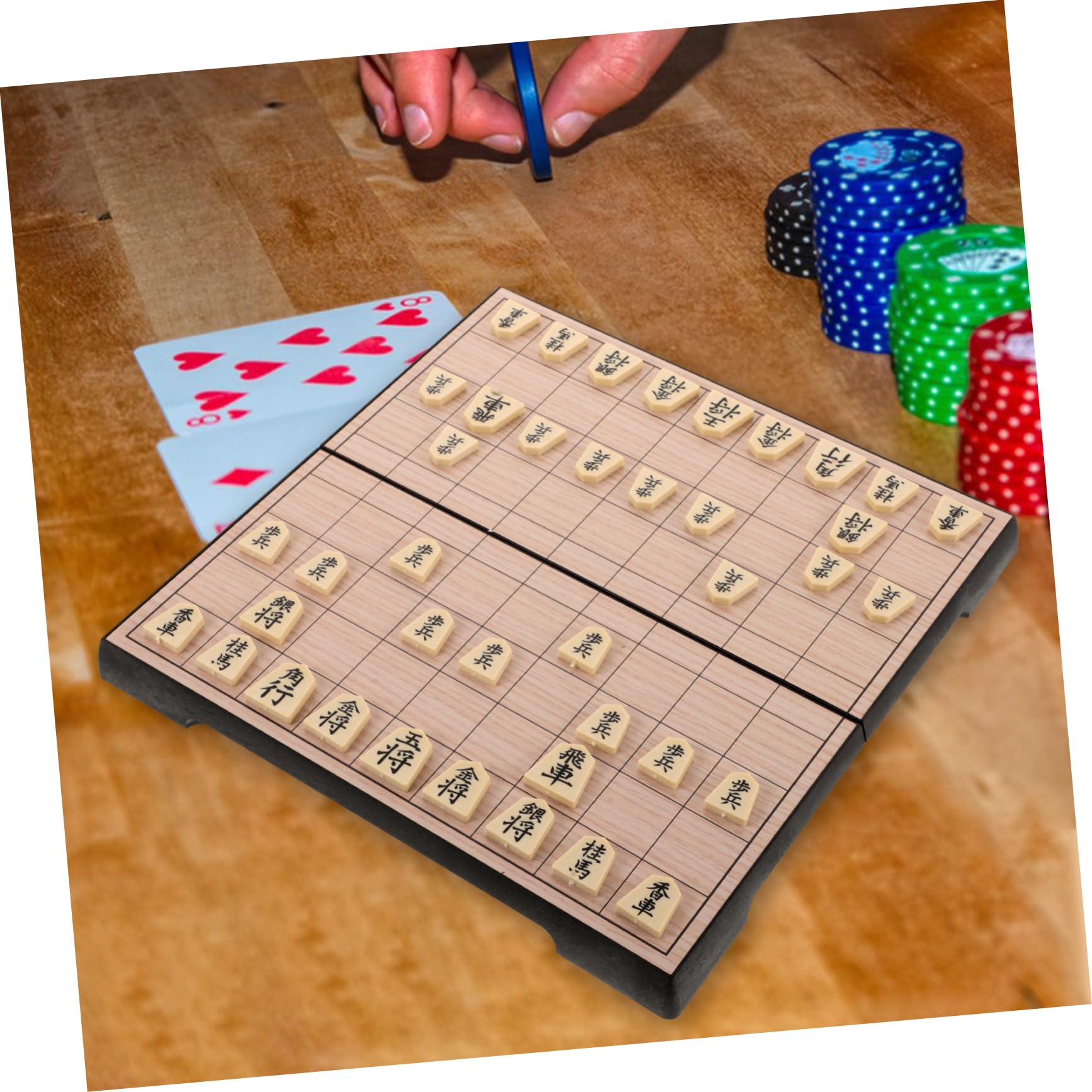 Juego de Ajedrez Japonés Plegable Magnético en PS, Formato Portátil
