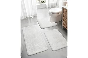 White 3-Piece Luxury Bathroom Rug Sets: Comfort and Style United