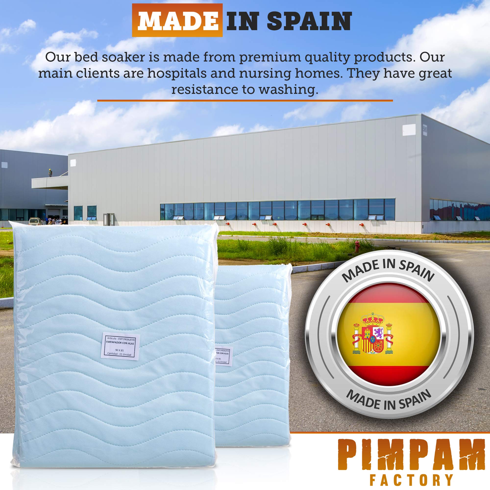 PimPam Factory Podkładki do łóżka dla dorosłych Zmywalne 90 x 85 cm 5 warstw - Wodoodporny podkładkę wielokrotnego użytku - Super chłonny ochraniacz na łóżko - podkładki dla niemowląt