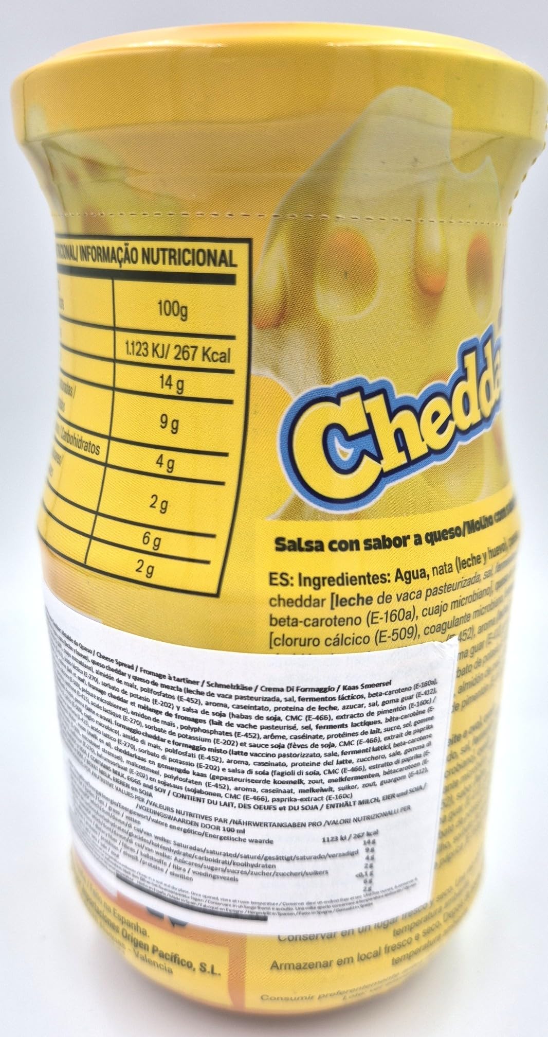 La Mantuana. Cheddar Venezuela. Salsa Aromatizzata Al Formaggio Cheddar. Contenitore da 350 g