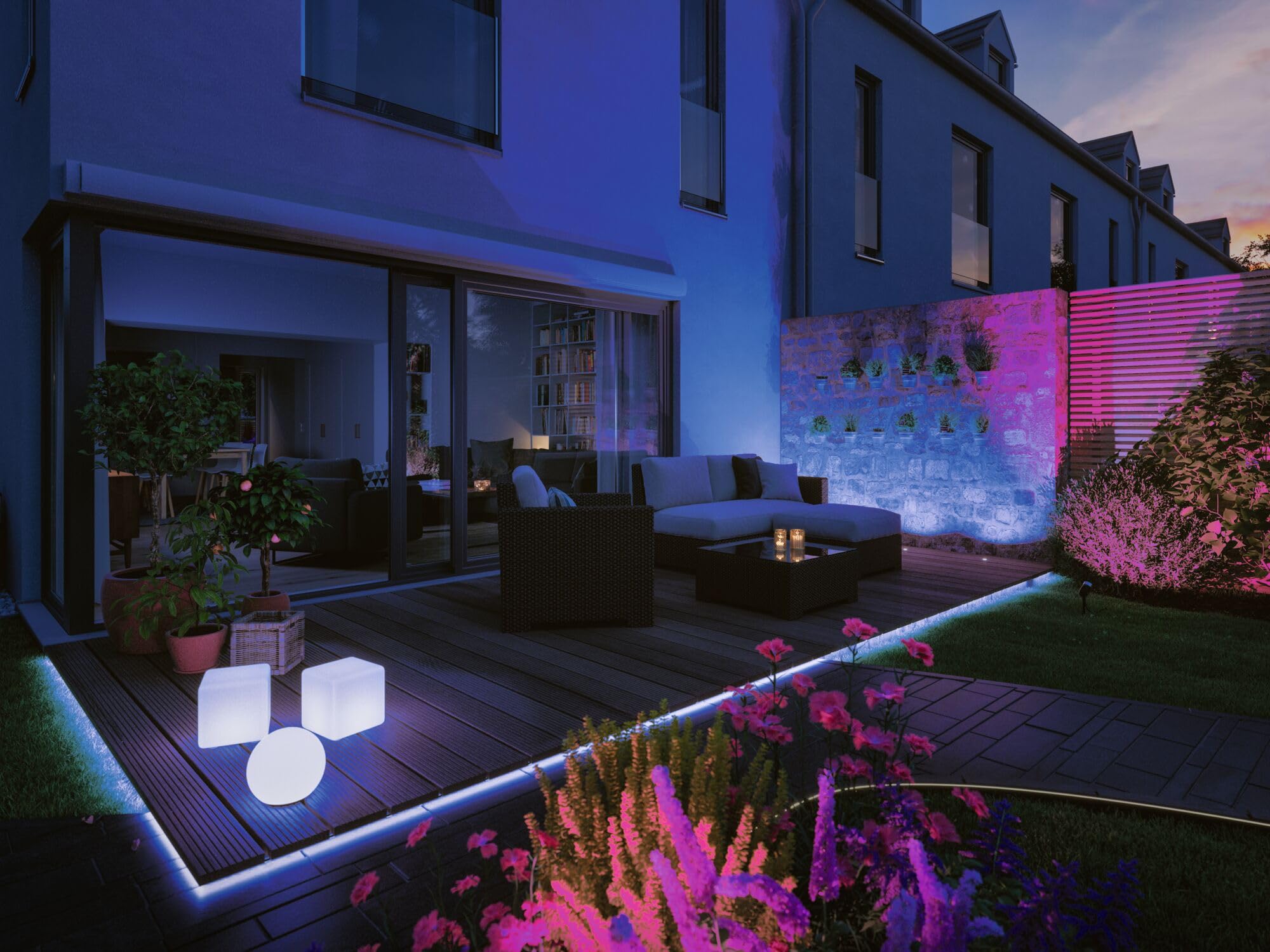 Paulmann 94269 Plug & Shine LED apparecchio per esterni ZigBee Globe RGBW incl. 1 oggetto luminoso dimmerabile da 2,8 Watt IP67 bianco illuminazione da giardino plastica bianco caldo 3000 K
