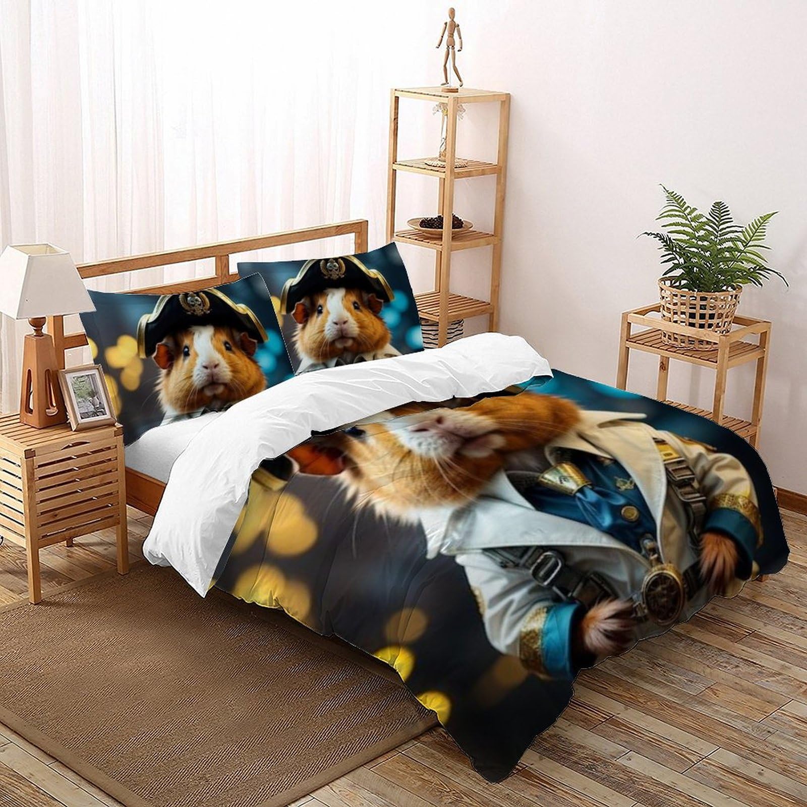 Housse de couette imprimé 3D hamster en tissu doux infroissable