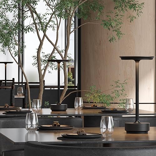 Miniatura 4 de Paquete de 2 lámparas de mesa inalámbricas, luz LED de mesa recargable con 3 ajustes de temperatura, atenuación continua, batería de 5000 mAh,