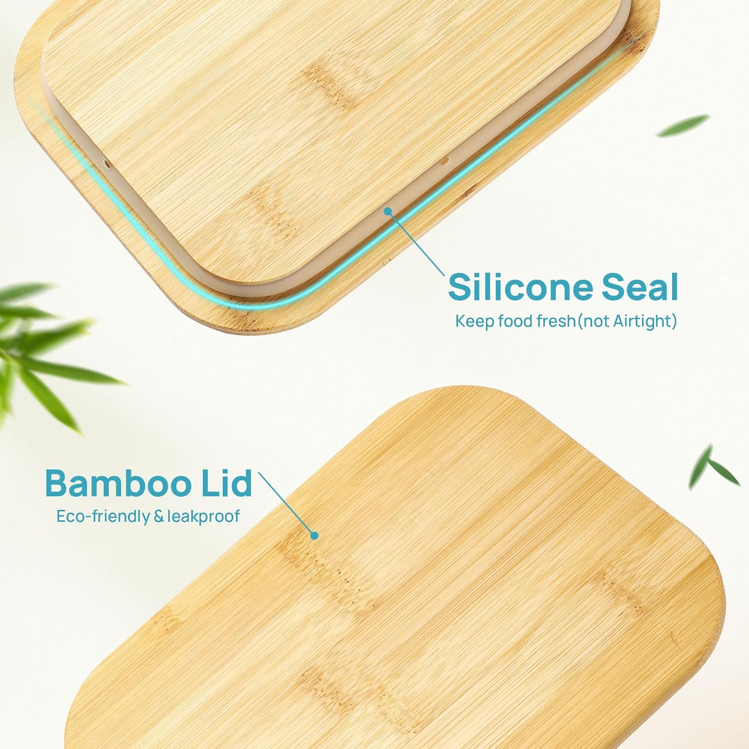 Vtopmart 5 Pack 35oz Glass Containers with Bamboo Lids, Meal Prep Food Storage Containers, BPA Free, Microwave & Dishwasher Safe - Image 6