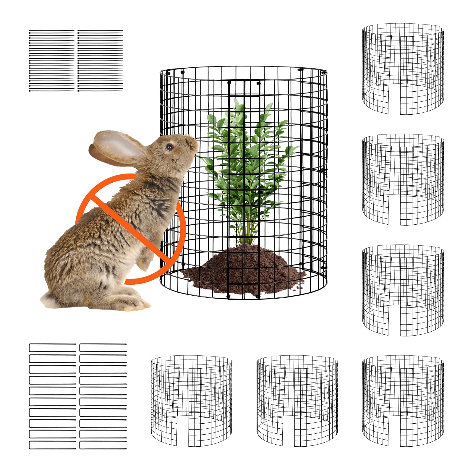 VEVOR Gabbia per Protezione Piante 6 Pacchetti, Diametro 32cm Altezza 35,56cm, Kit per Protezione Piante da Esterno Rete Metallica per Piante da Esterno, per Fiori Verdure, da Giardino Cortile Orto
