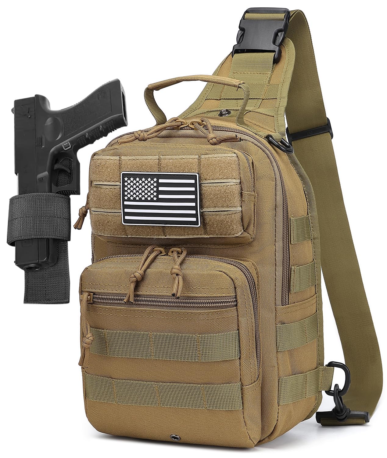 Pequeña mochila táctica militar para hombre, bolsa cruzada CCW Sling Bag 10L