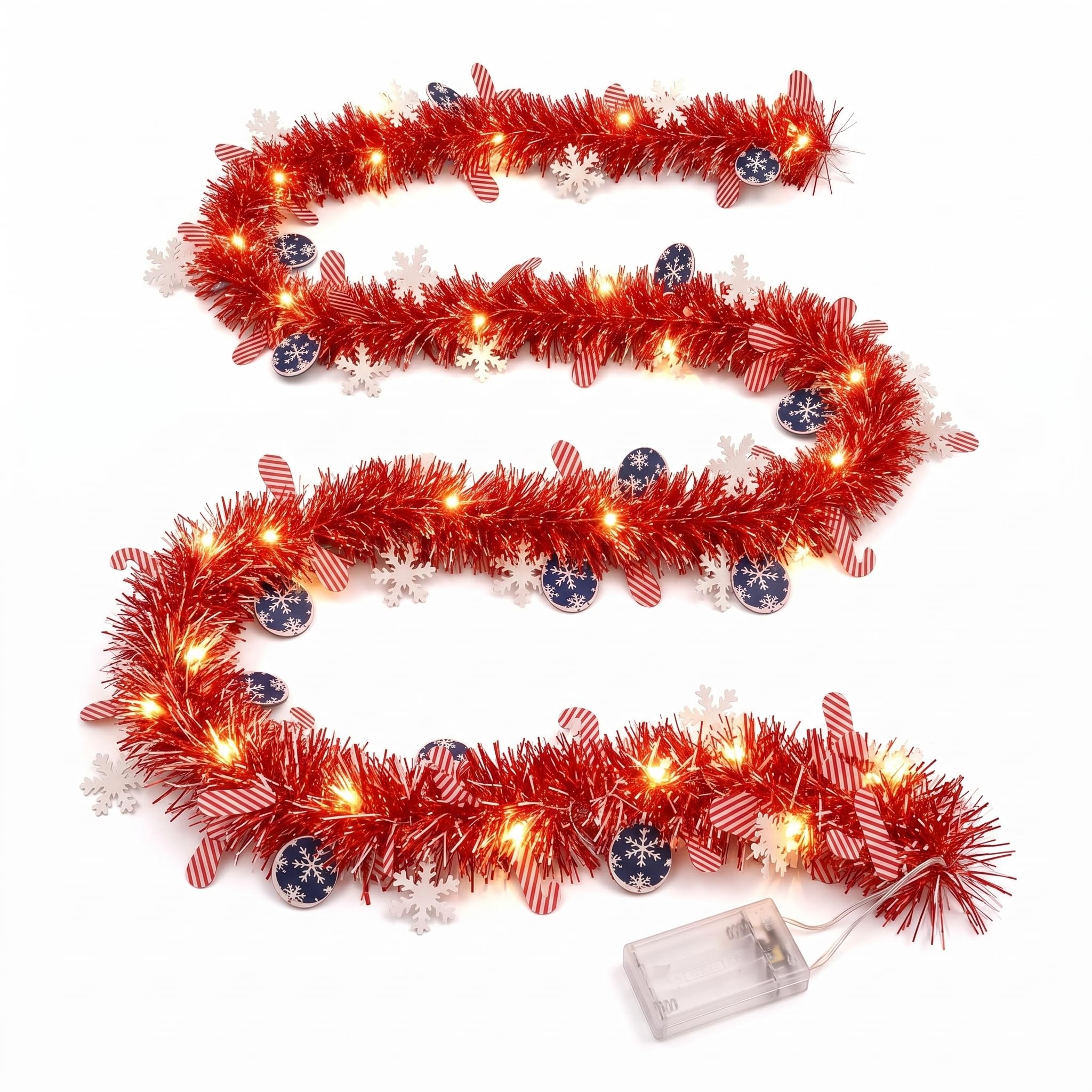 DiiWmme 3m/9.8FT Christmas Garland with Lights for Stairs Fireplace，A：3m